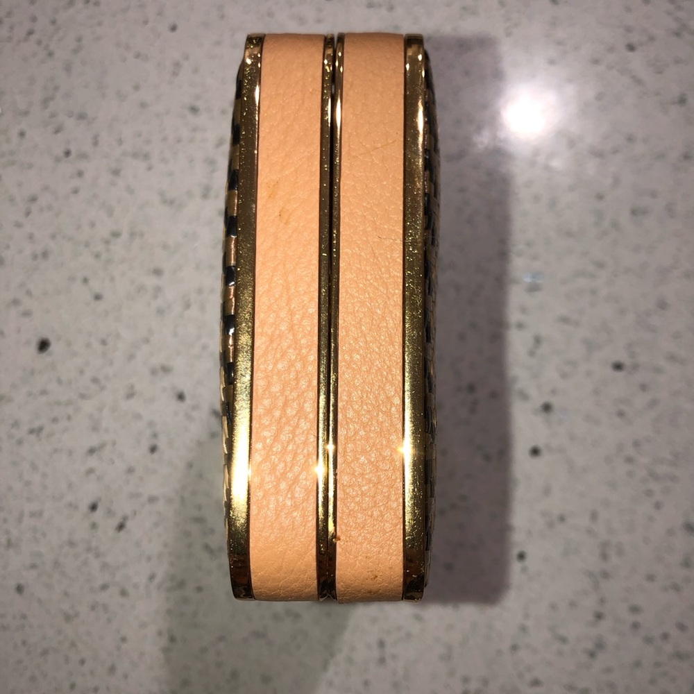 henri bendel After Party leather Woven Evening Clutch with Chain - Picture 12 of 17